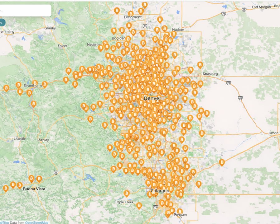 Aspirational future BTC Map density across Denver and surrounding Colorado regions